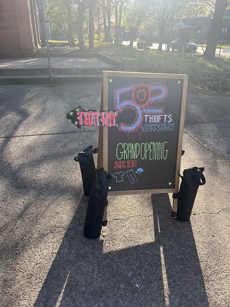 Grand opening chalkboard sign